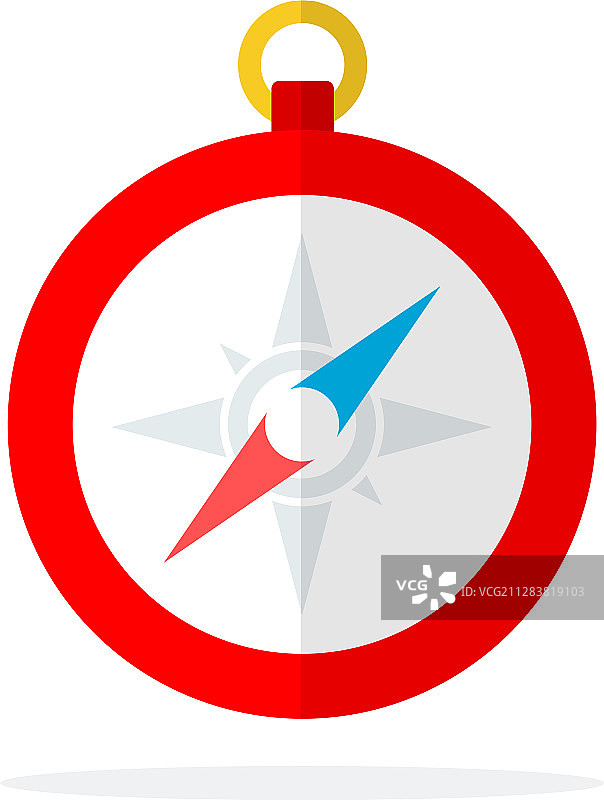 红色扁平风指南针图片素材