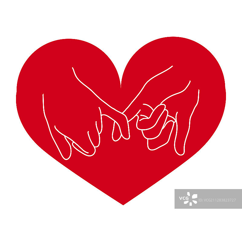 手绘约定与爱心图片素材