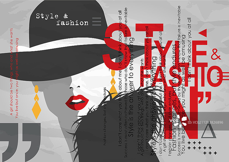 波普艺术复古风时尚女孩图片素材