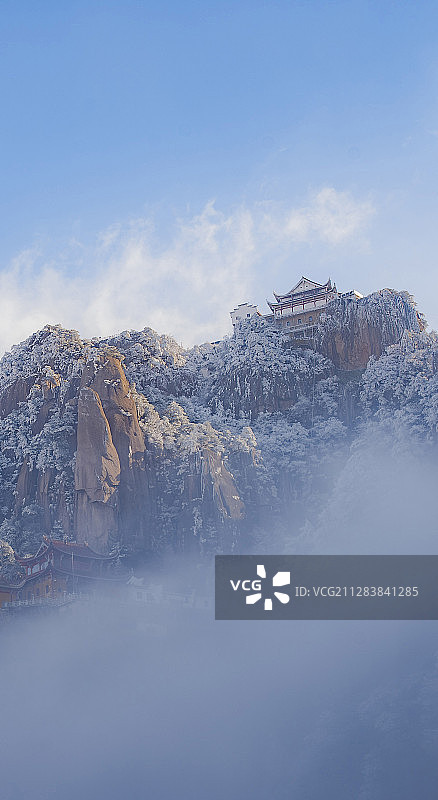 风雪天台寺图片素材