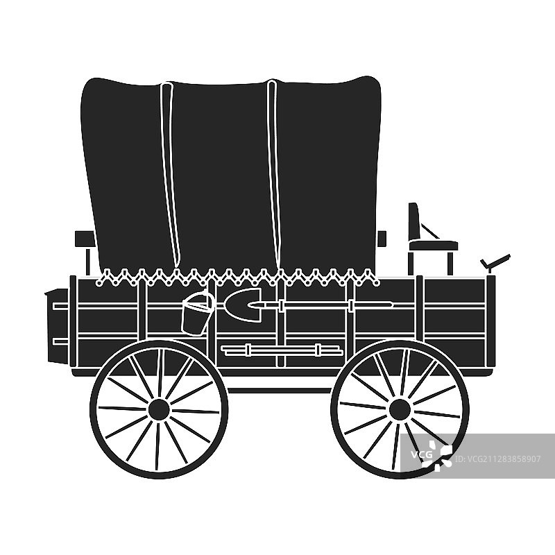 西部马车黑色图标图片素材