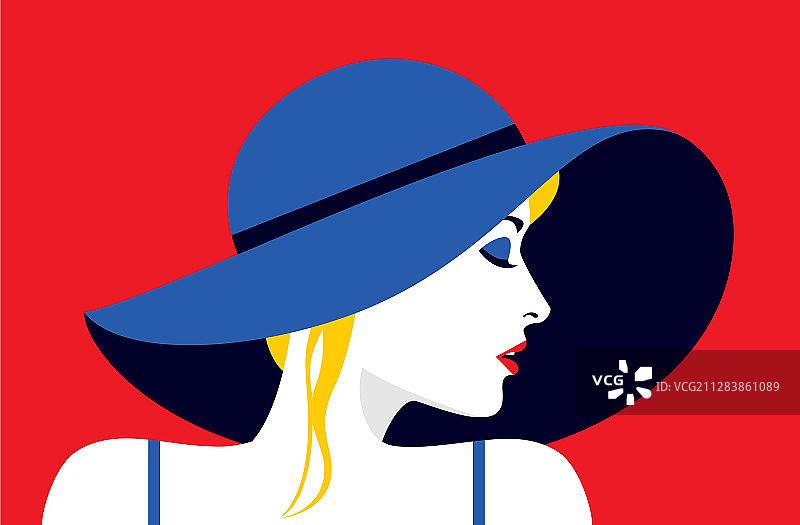 戴帽子的年轻女子图片素材