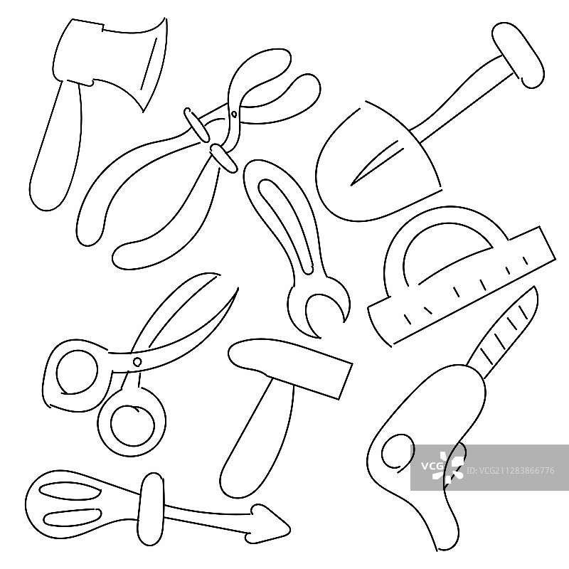 手绘工具套装图片素材