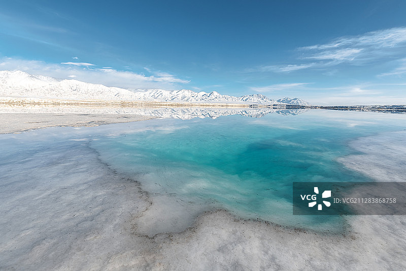 冬季青海盐湖图片素材