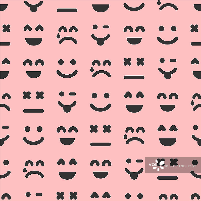 卡通表情人脸无缝图案图片素材