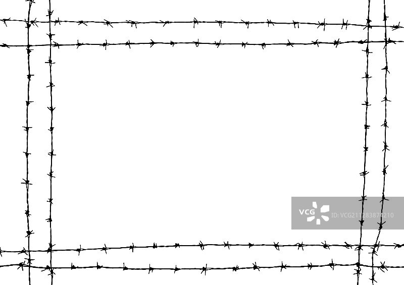 带刺铁丝网背景剪影图片素材