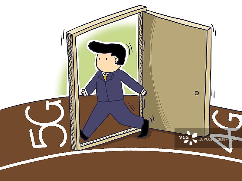 插画：迈入5G时代图片素材