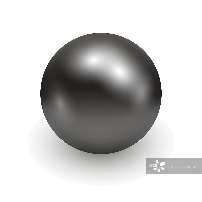 白色背景上的3D黑色珍珠图片素材