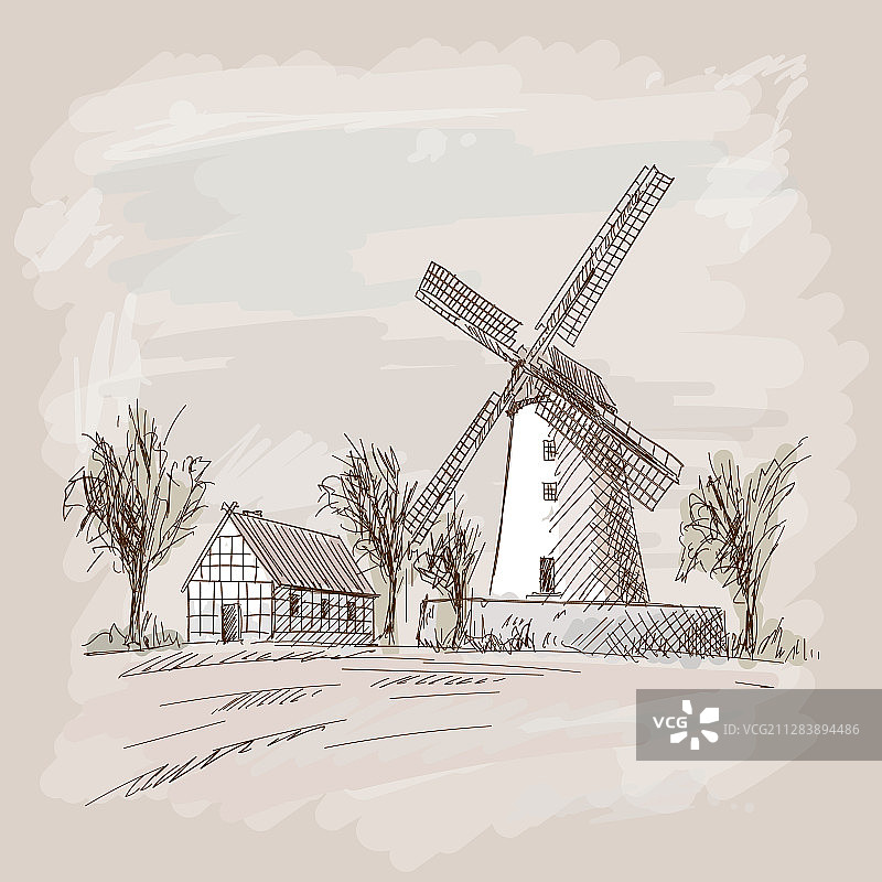 磨坊风光图片素材