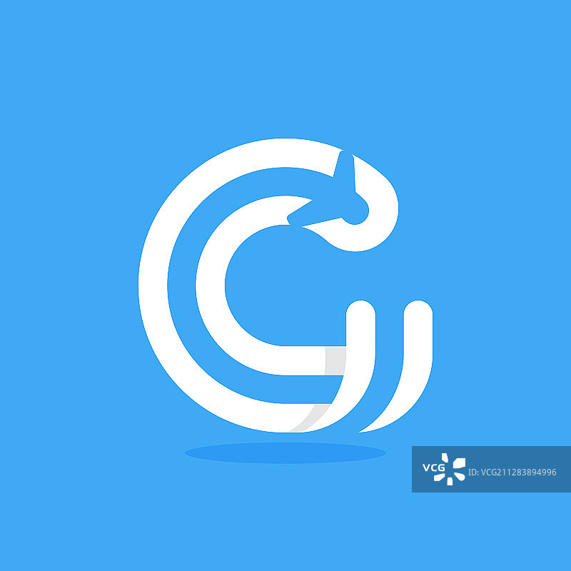 飞机航线字母G logo图片素材