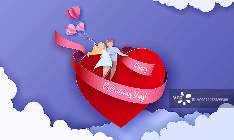 情侣关爱主题情人节卡片图片素材