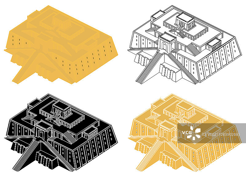 乌尔大金字塔透视图图片素材