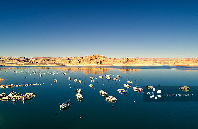 美国鲍威尔湖航拍风光图片素材