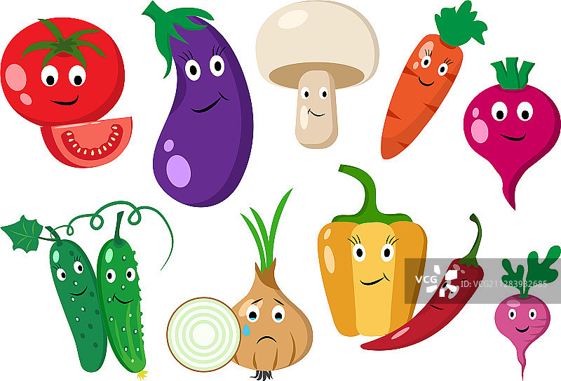 卡通蔬菜套餐图片素材
