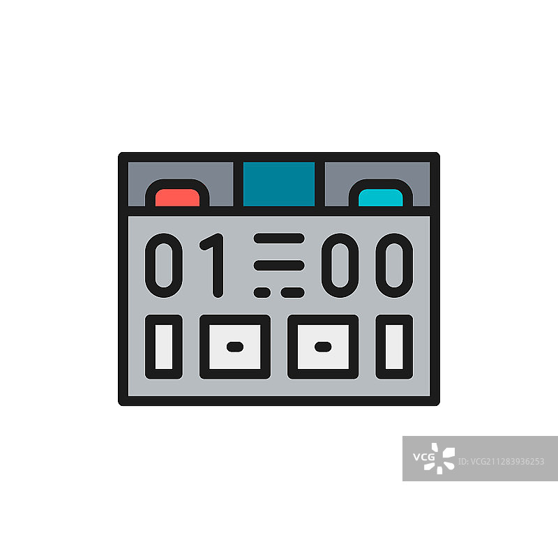 美式橄榄球记分牌比赛器材扁平设计图片素材