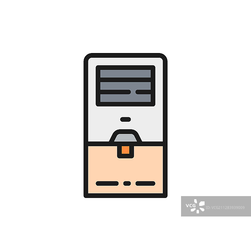 便携式空调散热器扁平颜色图片素材