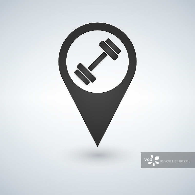 哑铃地图指针图标图片素材