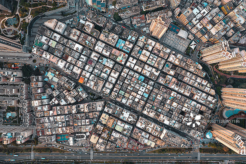 深圳市福田区沙尾村城中村航拍鸟瞰图图片素材