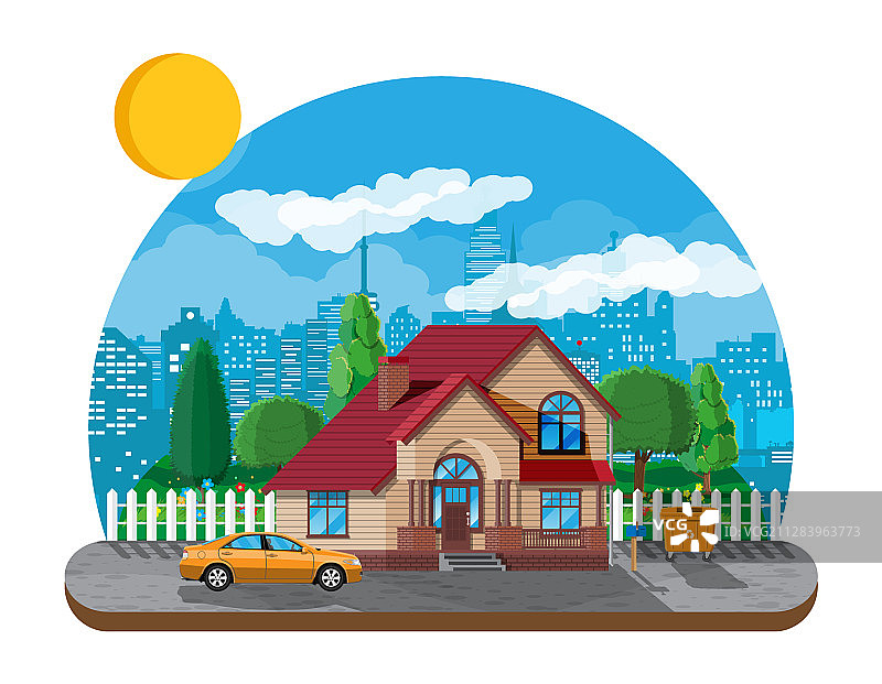 郊区家庭木屋住宅图片素材