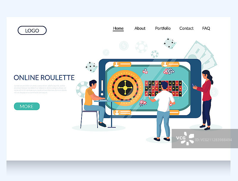 在线轮盘网站着陆页设计图片素材