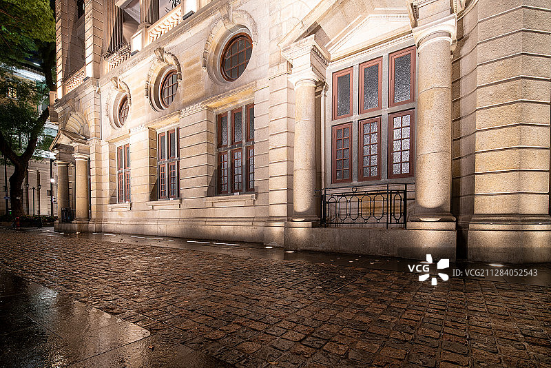 广州沙面古建筑群夜景图片素材