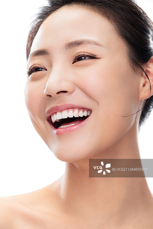 漂亮大笑的青年女人图片素材