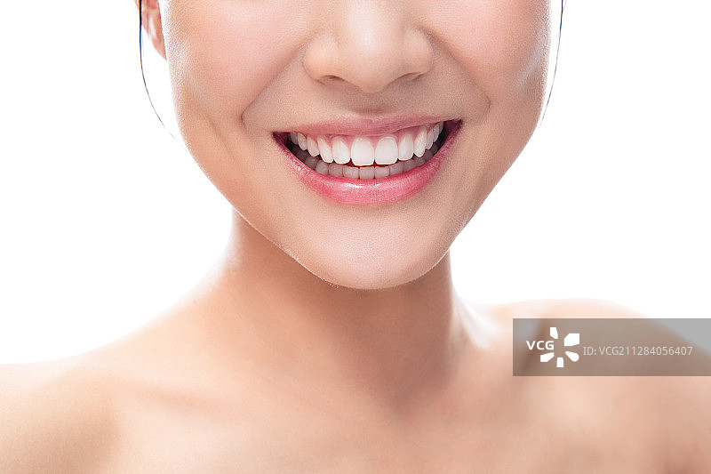 漂亮的青年女人笑容特写图片素材