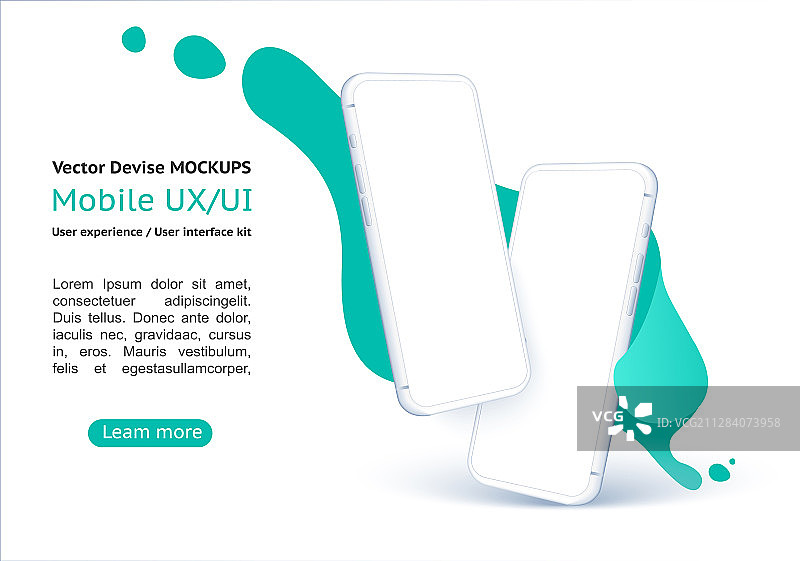 蓝色抽象背景上的智能手机图片素材