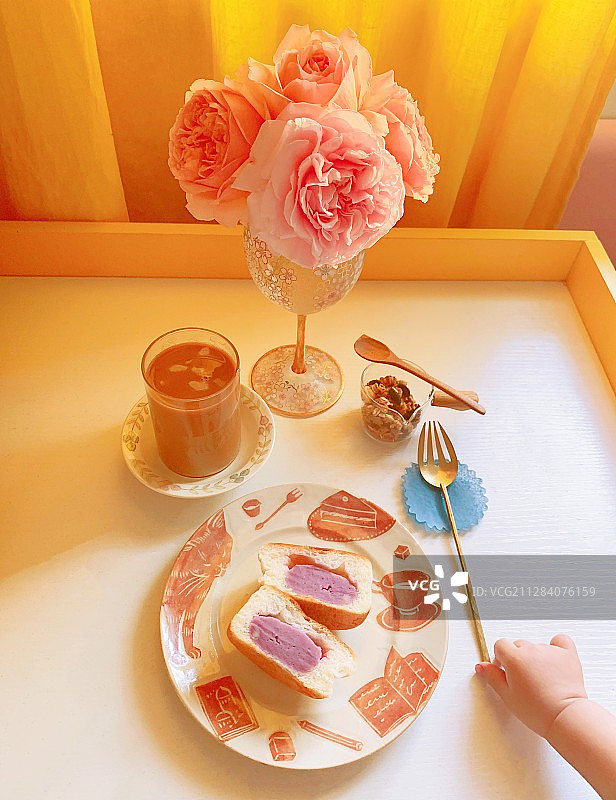 芋泥面包图片素材