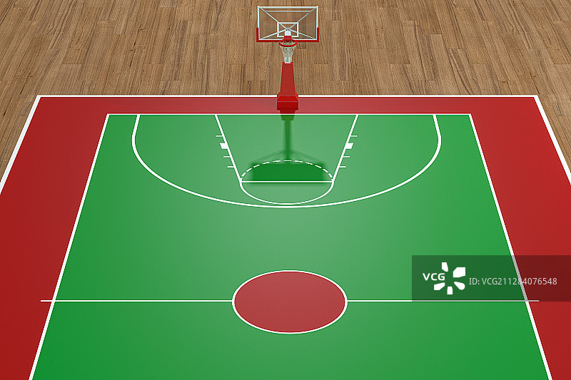 室内木地板篮球场 三维渲染图片素材