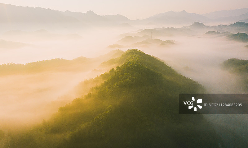 大别山晨曦图片素材