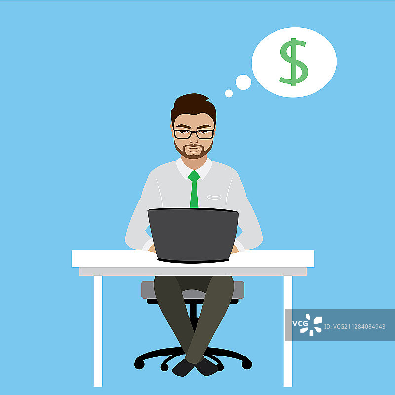 坐在桌旁的商务人士或办公室职员图片素材