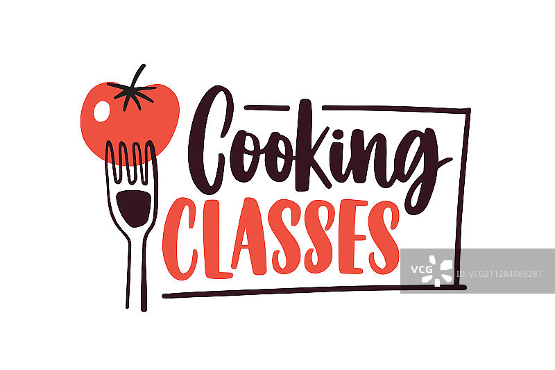 烹饪课程扁平风logo卡通图片素材