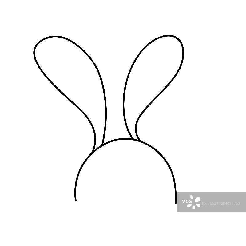白色背景上的兔子耳朵轮廓图片素材