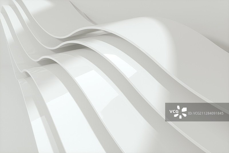 白色曲面结构背景 三维渲染图片素材