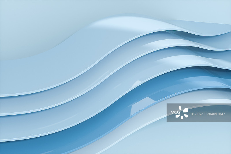 蓝色曲面结构背景 3D渲染图片素材