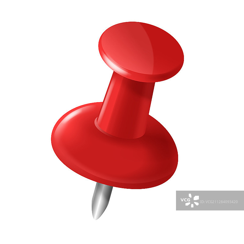 逼真的3D红色图钉图片素材