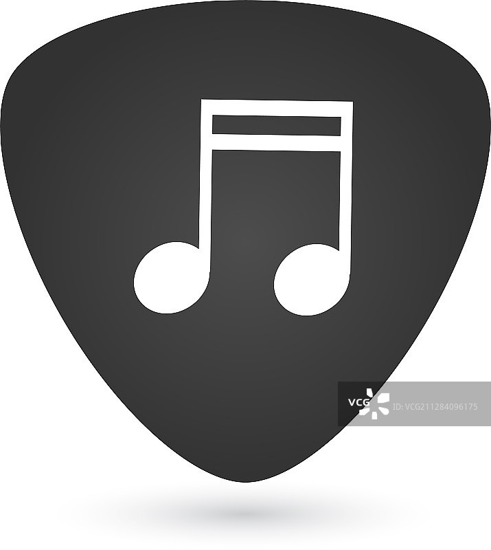 孤立的吉他拨片与音符图片素材