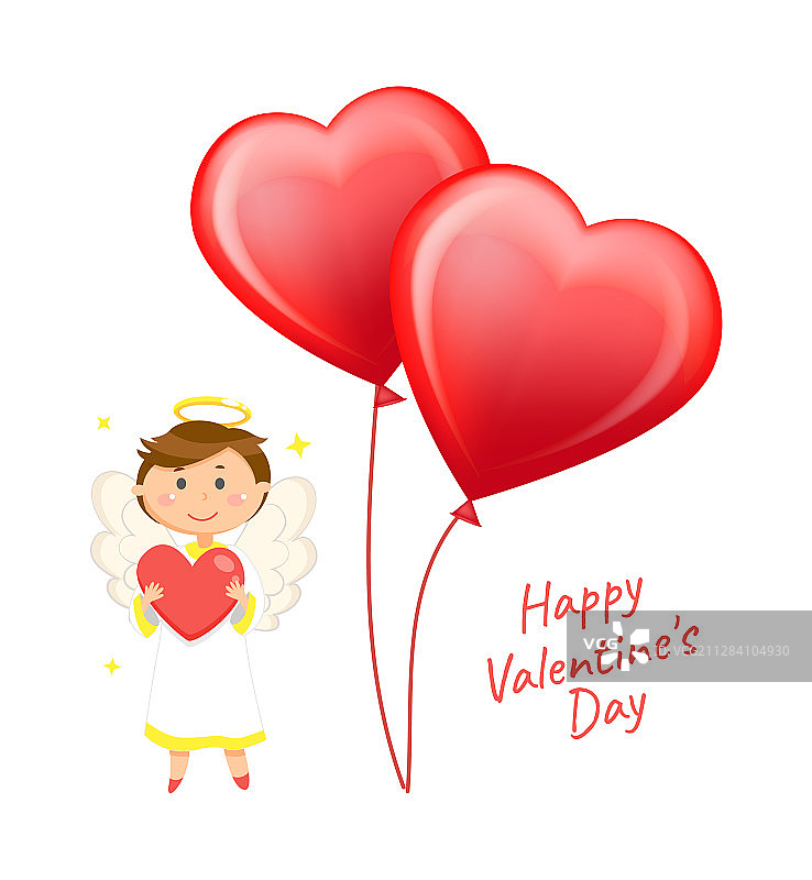情人节爱心气球贺卡图片素材