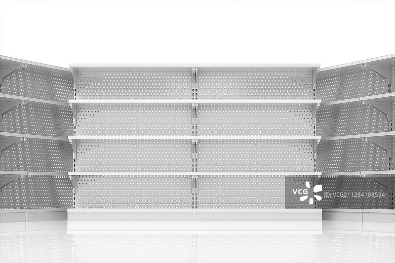 白色背景下的物品架 3D渲染图片素材