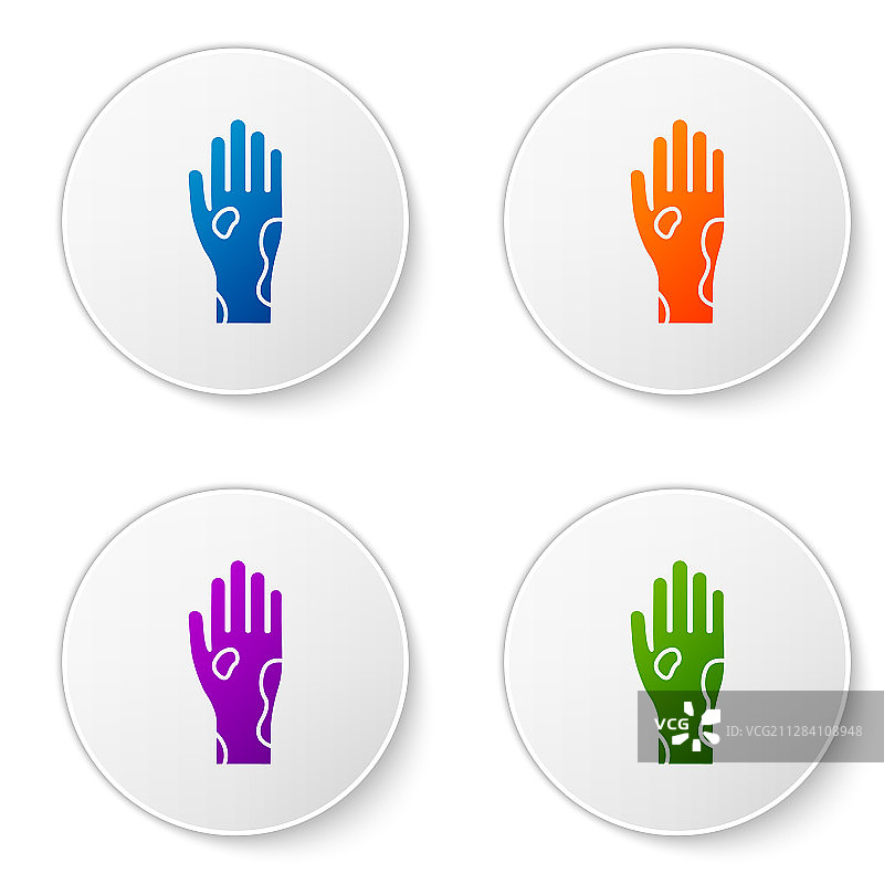 银屑病或湿疹的彩色手部图标图片素材