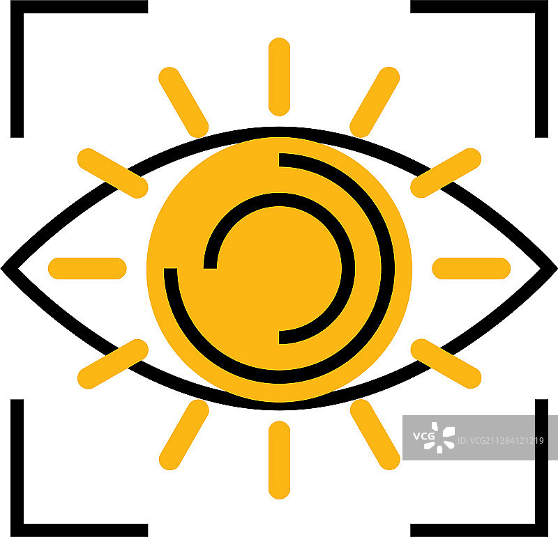 相机中的取景器眼睛图标符号阳光眼睛图片素材