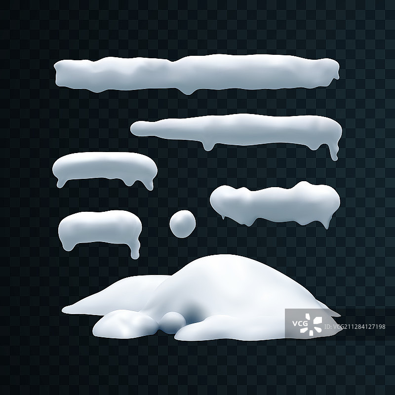 雪帽雪球雪堆图案图片素材