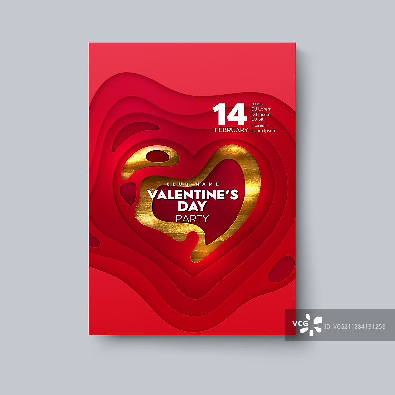 情人节派对宣传单图片素材