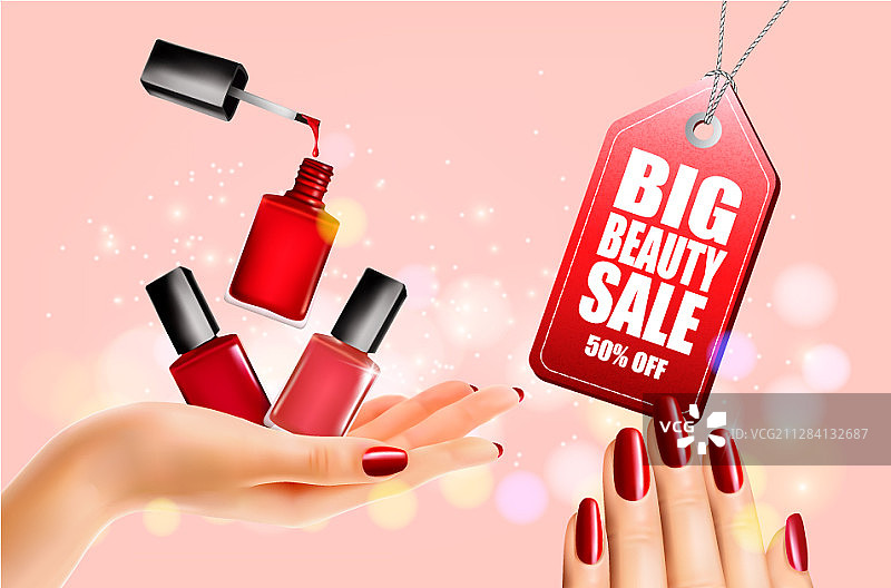 指甲油美妆宣传单图片素材