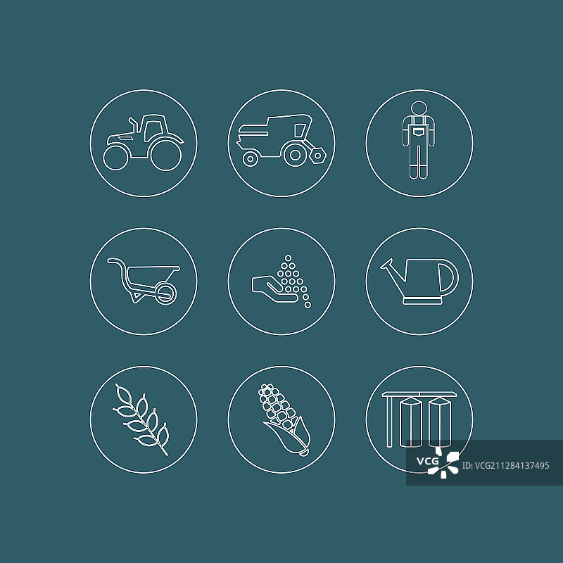 农业线条图标图片素材