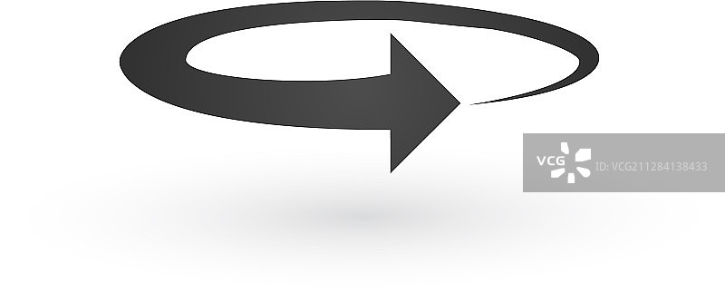 箭头弯曲成360度圆形（隔离）图片素材