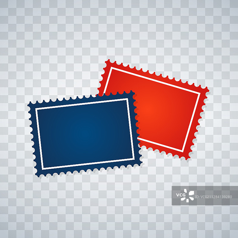 透明背景上的空白邮票套装图片素材