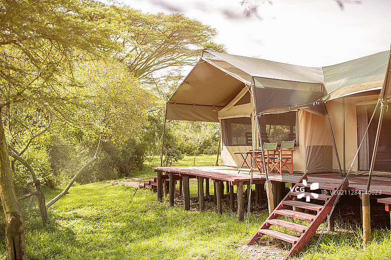 肯尼亚马赛马拉国家保护区帐篷酒店外观图片素材