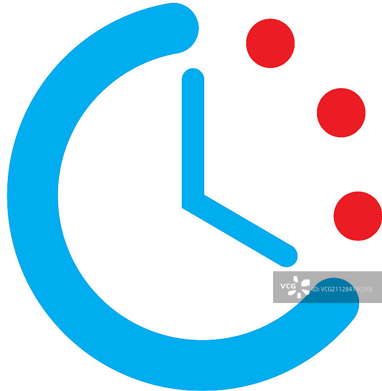 白色背景上的带点时钟图标图片素材